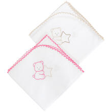 SET 3 QUADRATI DI MUSSOLA IN PERCALLE 100% COTONE 