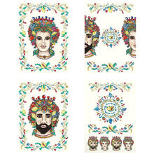 SET 4 ASCIUGAPIATTI TESSUTO CM 50X70 STAMPATI TESTE DI MORO 