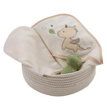 SET 4 PEZZI CON ACCAPPATOIO IN MICROFIBRA MANOPOLA E GIOCHINO 