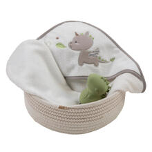 SET 4 PEZZI CON ACCAPPATOIO IN MICROFIBRA MANOPOLA E GIOCHINO 