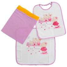 SET ASILO BAVETTA+TOVAGLIETTA+ SACCHETTO 