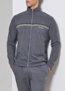 TUTA IN FELPA A COLLO ALTO E FULL ZIP CON POLSINI 