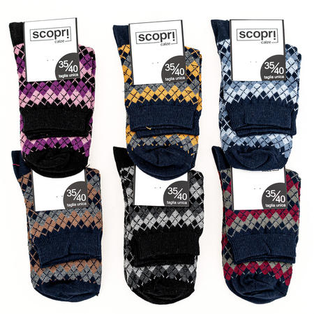 calzino-donna-caldo-cotone-con-fantasia-a-rombi