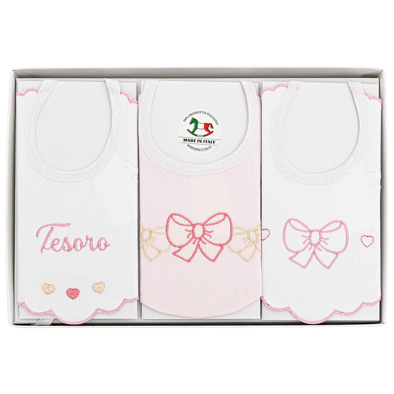 CONFEZIONE 3 PEZZI BAVETTA RICAMATA Gruppo Maccarrone Ingrosso Abbilgiamento e Biancheria