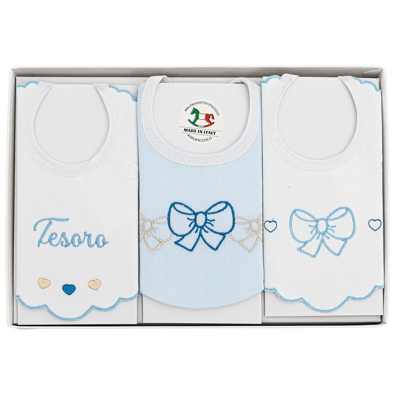 CONFEZIONE 3 PEZZI BAVETTA RICAMATA Gruppo Maccarrone Ingrosso Abbilgiamento e Biancheria