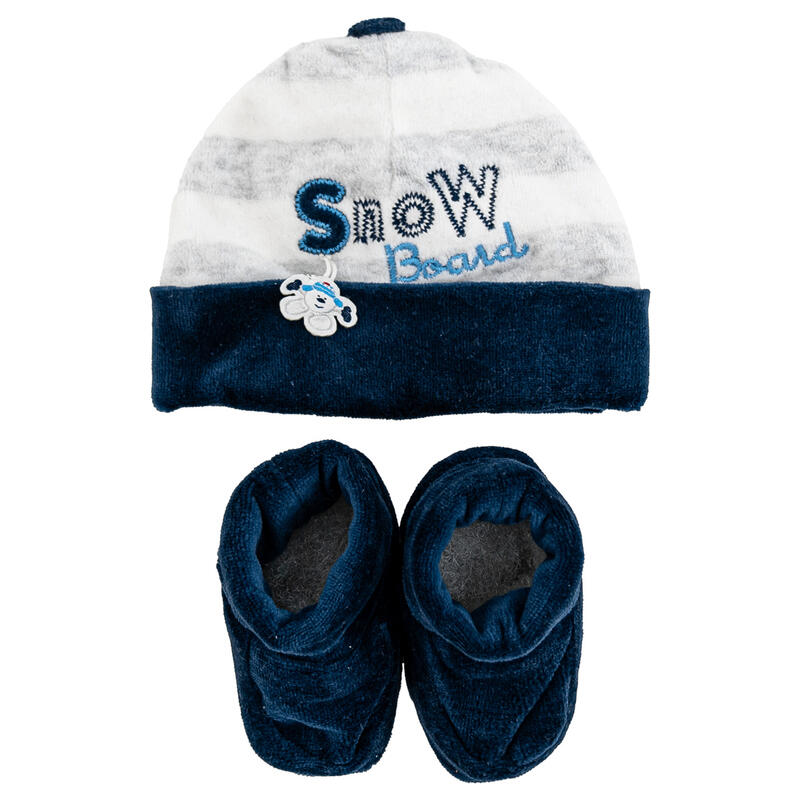CAPPELLINO + SCARPETTA NEONATO INVERNALE IN CINIGLIA Gruppo Maccarrone Ingrosso Abbilgiamento e Biancheria