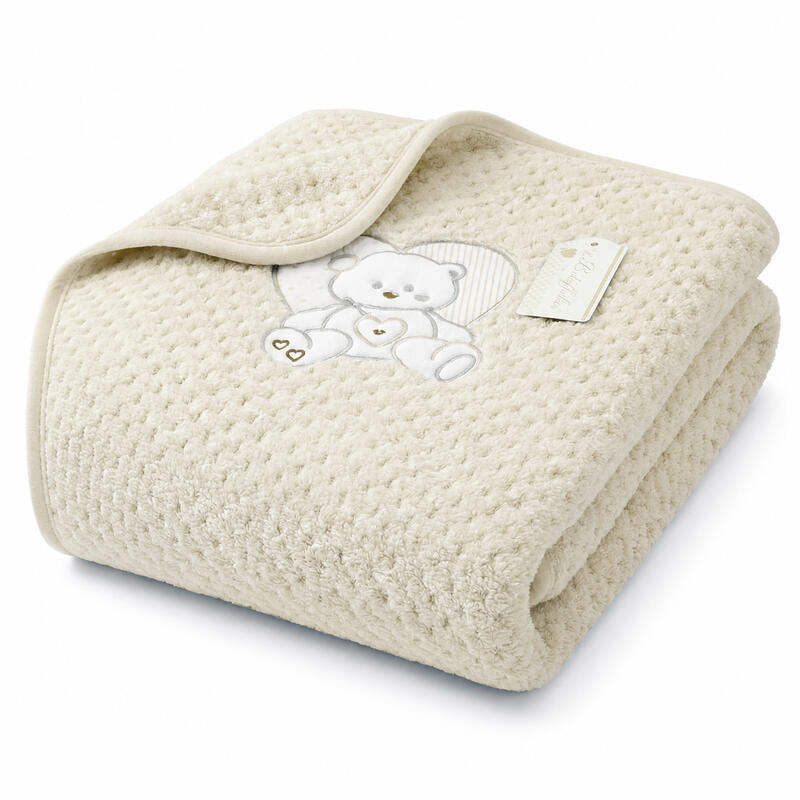 COPERTA NEONATO IN CORAL RICAMATA MISURA 75 X 90 CM Gruppo Maccarrone Ingrosso Abbilgiamento e Biancheria