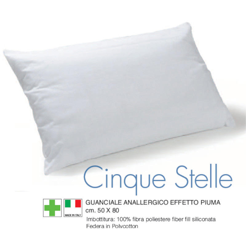 GUANCIALE 5 STELLE 50X80 Gruppo Maccarrone Ingrosso Abbilgiamento e Biancheria