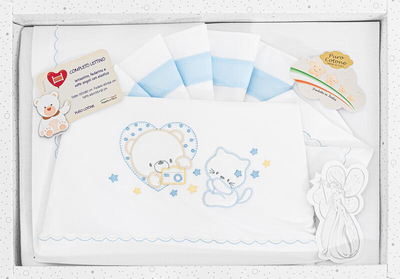 LENZUOLINO LETTINO 3 PZ PURO COTONE Gruppo Maccarrone Ingrosso Abbilgiamento e Biancheria