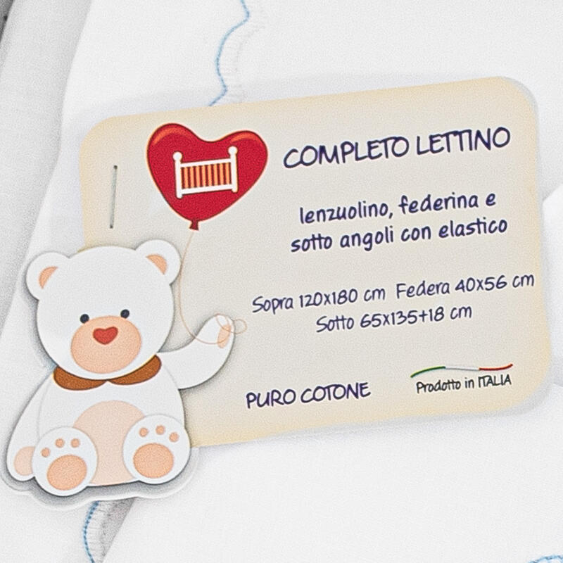 LENZUOLINO LETTINO 3 PZ PURO COTONE Gruppo Maccarrone Ingrosso Abbilgiamento e Biancheria