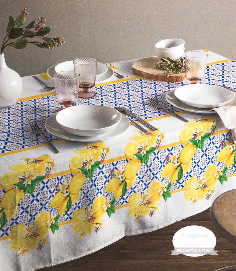 TOVAGLIA 6 POSTI IN COTONE PANAMA STAMPATA CM 150X180 Gruppo Maccarrone Ingrosso Abbilgiamento e Biancheria